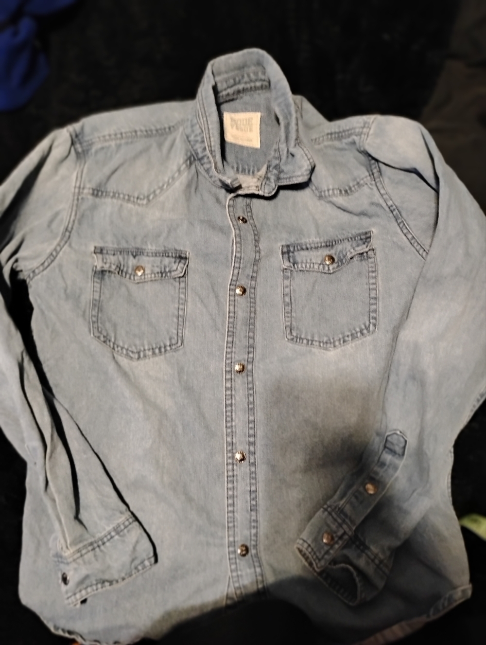 Light Wash Denim Button-Up Shirt